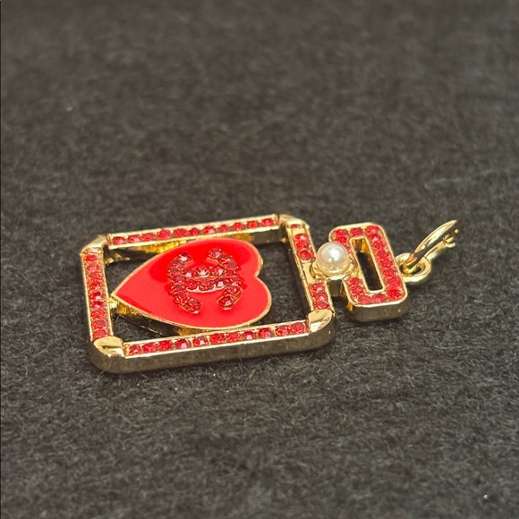 Authentic Chanel Replacement Zipper Pull, Red Rhinestone Perfume Bottle - Picture 3 of 5